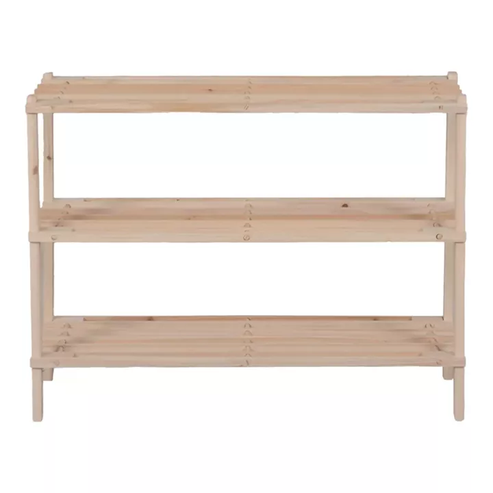 Shoe rack for 9 pairs of shoes Steper pakoworld fir wood in natural color 64x26x48.5cm