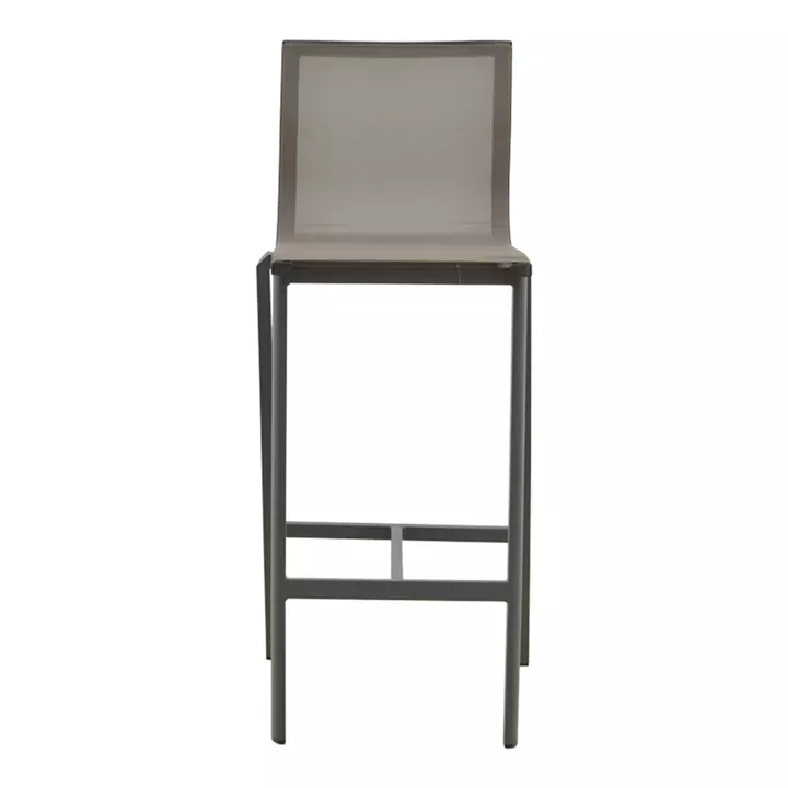 Melina bar stool pakoworld stackable aluminum in anthracite- textline in gray shade 45x49x115cm