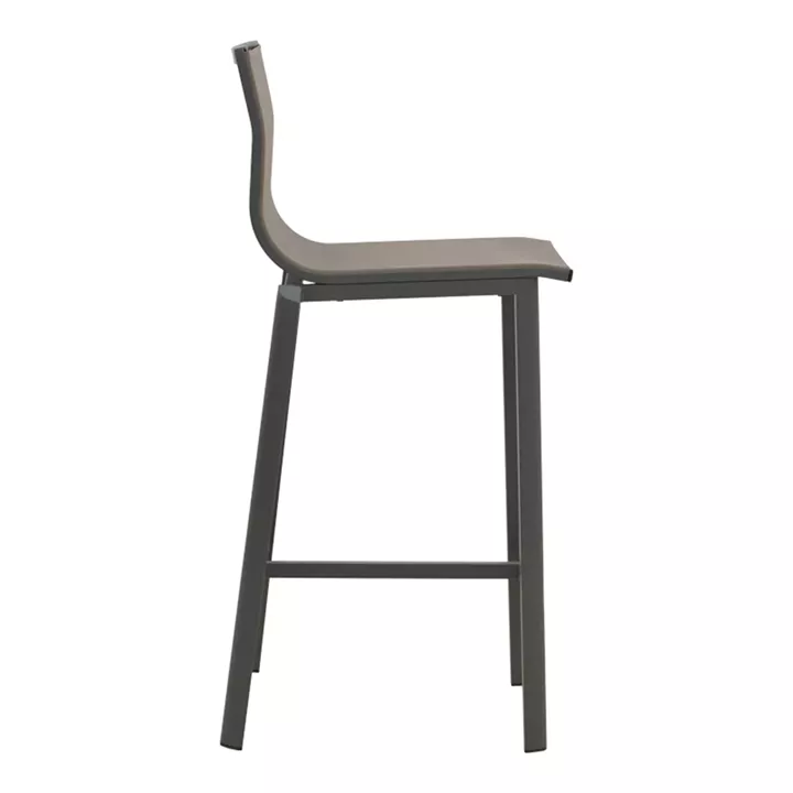 Melina bar stool pakoworld stackable aluminum in anthracite- textline in gray shade 45x49x115cm