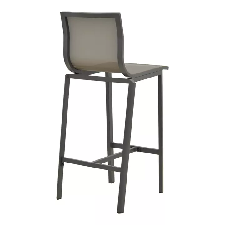 Melina bar stool pakoworld stackable aluminum in anthracite- textline in gray shade 45x49x115cm