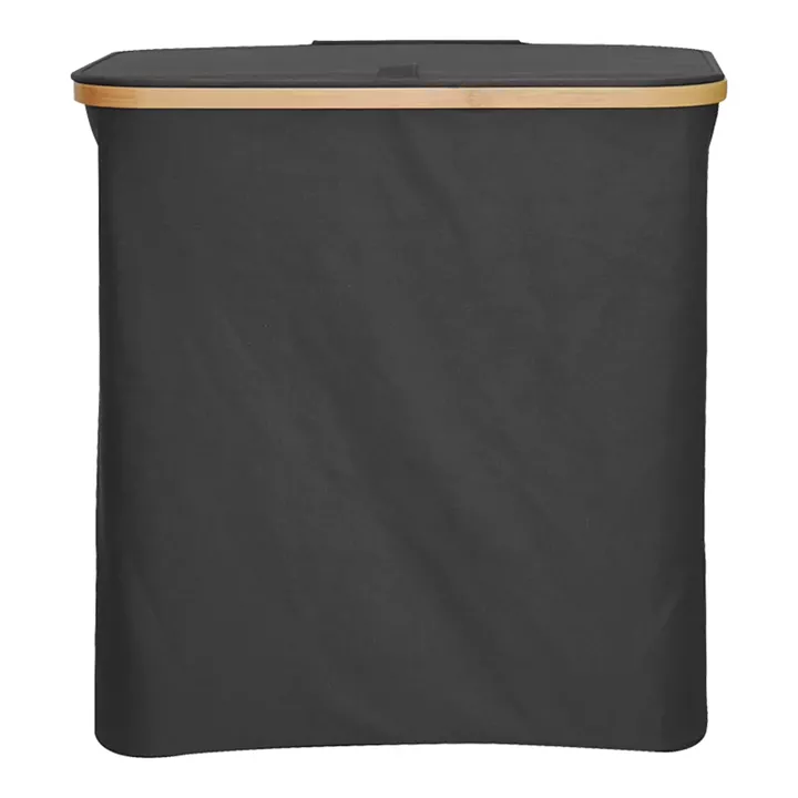 Laundry rack Lodge pakoworld bamboo-fabric in grey color 54x33x60cm