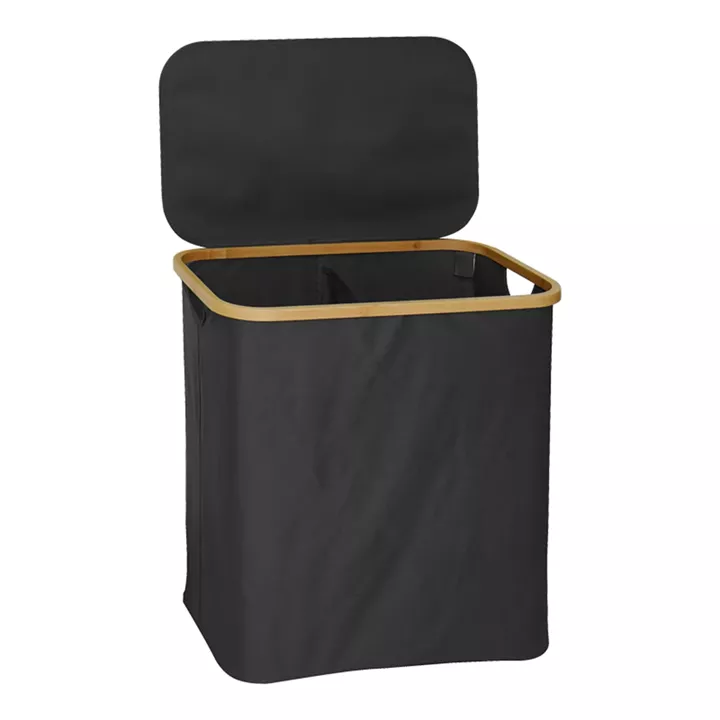 Laundry rack Lodge pakoworld bamboo-fabric in grey color 54x33x60cm