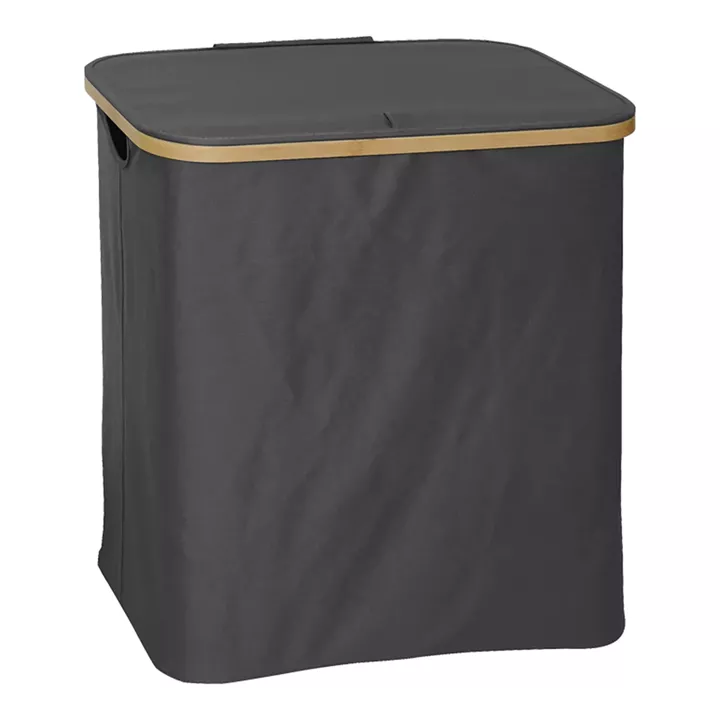 Laundry rack Lodge pakoworld bamboo-fabric in grey color 54x33x60cm