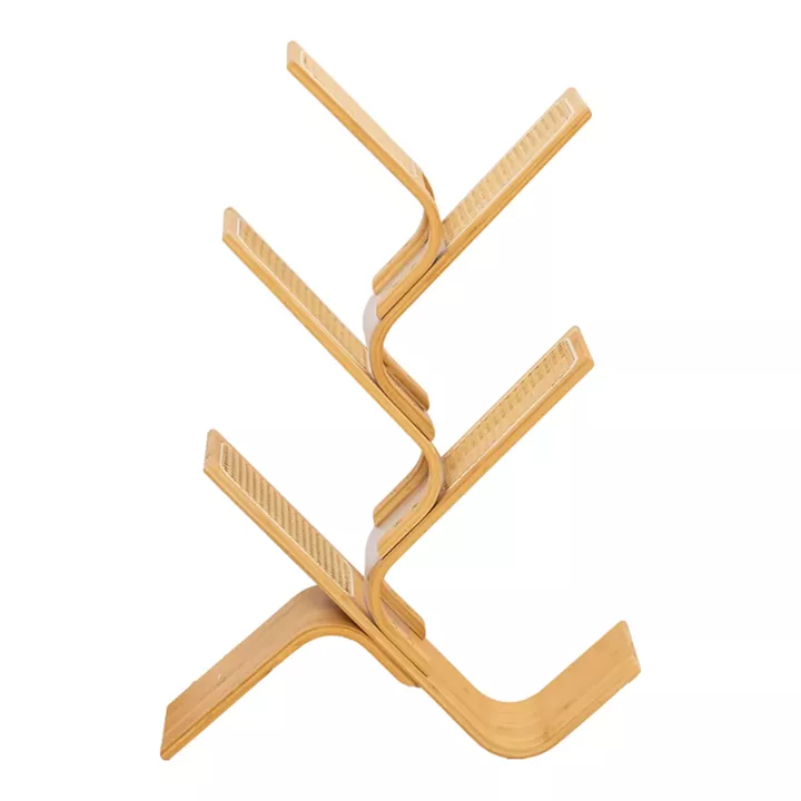 Bookcase Tome pakoworld bamboo in natural color 63x20x92cm