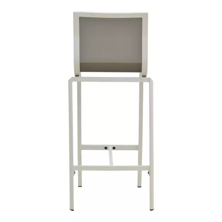 Σκαμπό μπαρ Melina pakoworld στοιβαζόμενη αλουμίνιο σε λευκή- textline σε γκρι απόχρωση 45x49x115εκ