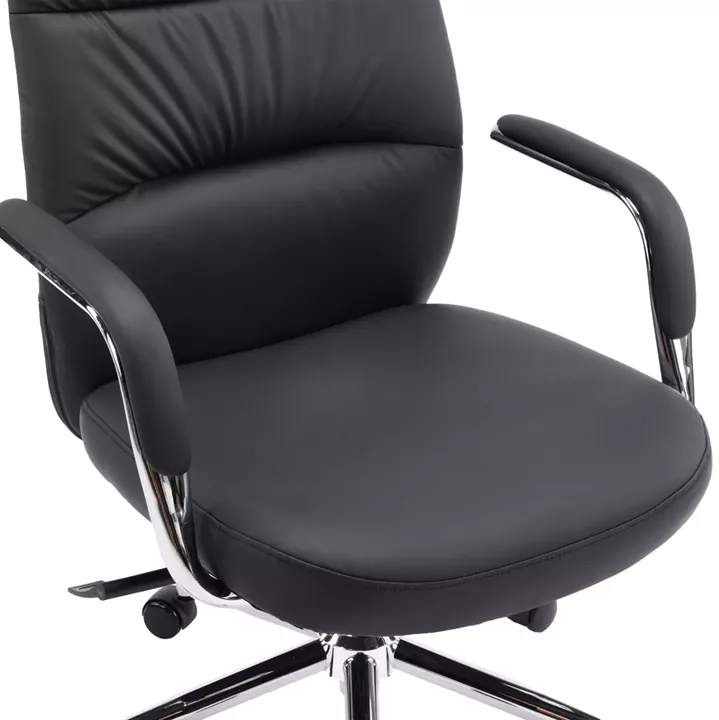 OFFICE CHAIR TEETER HM18355.01 BLACK PU LEATHER--CHROMED BASE 67x66x121Hcm.