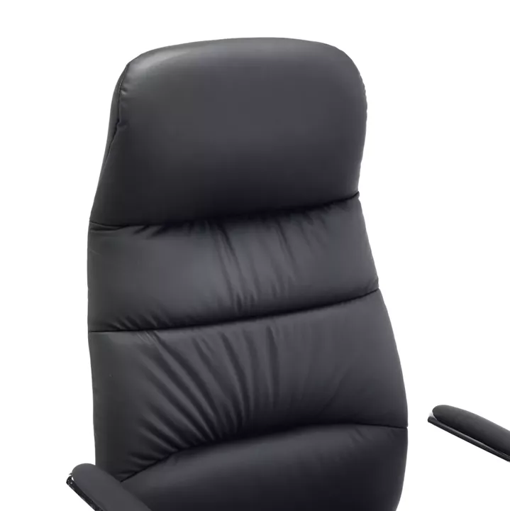 OFFICE CHAIR TEETER HM18355.01 BLACK PU LEATHER--CHROMED BASE 67x66x121Hcm.