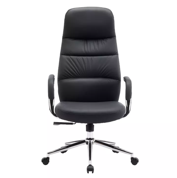 OFFICE CHAIR TEETER HM18355.01 BLACK PU LEATHER--CHROMED BASE 67x66x121Hcm.