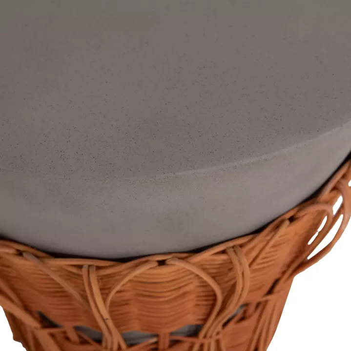 ΤΡΑΠΕΖΙ ΒΟΗΘΗΤΙΚΟ PERRAL HM18164.03S FIBER CEMENT ΓΚΡΙ-ΦΥΣΙΚΟ RATTAN--Φ42x36Υεκ