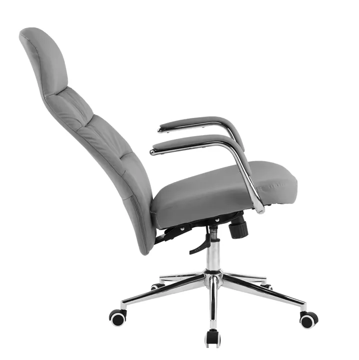 OFFICE CHAIR TEETER HM18355.10 GREY PU LEATHER--CHROMED BASE 67x66x121Hcm.