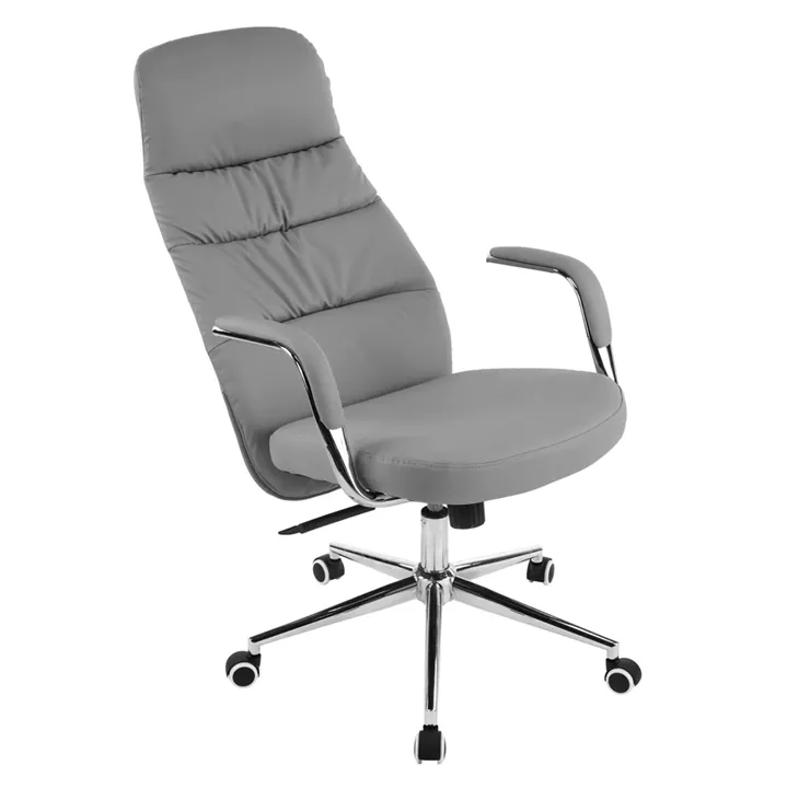 OFFICE CHAIR TEETER HM18355.10 GREY PU LEATHER--CHROMED BASE 67x66x121Hcm.