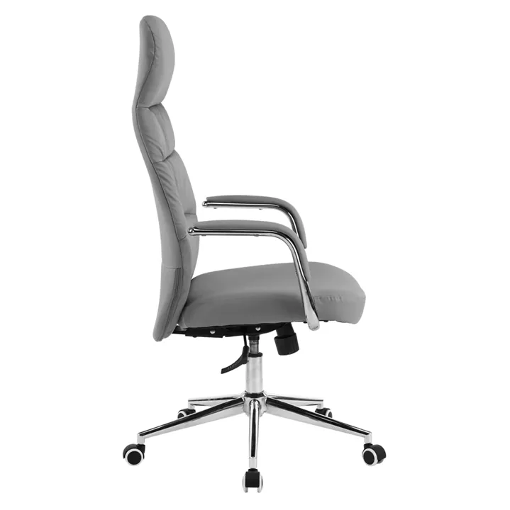 OFFICE CHAIR TEETER HM18355.10 GREY PU LEATHER--CHROMED BASE 67x66x121Hcm.