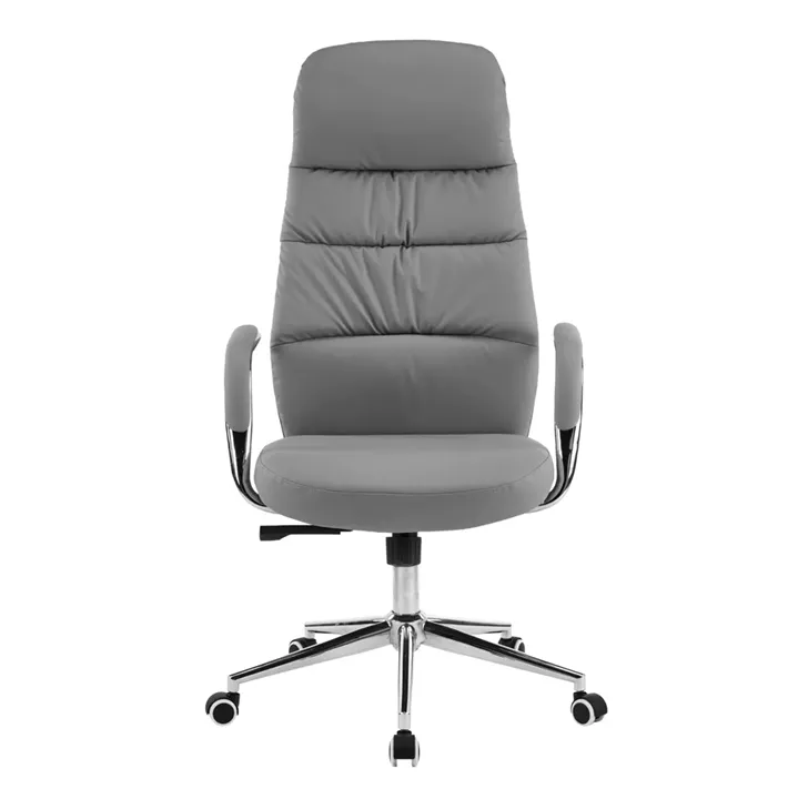 OFFICE CHAIR TEETER HM18355.10 GREY PU LEATHER--CHROMED BASE 67x66x121Hcm.