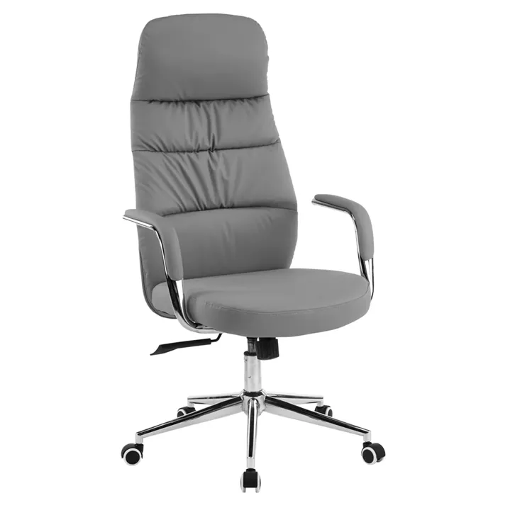 OFFICE CHAIR TEETER HM18355.10 GREY PU LEATHER--CHROMED BASE 67x66x121Hcm.