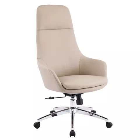 ΚΑΡΕΚΛΑ ΓΡΑΦΕΙΟΥ BEKKER HM18359.02 ΜΠΕΖ PU ΔΕΡΜΑ--ΒΑΣΗ ΧΡΩΜΙΟΥ 67x67x126Υεκ