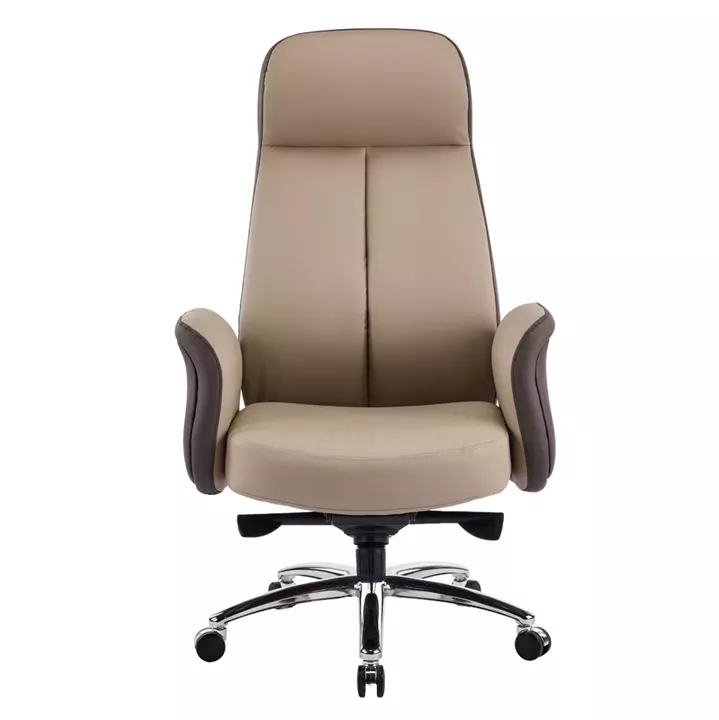 ΚΑΡΕΚΛΑ ΓΡΑΦΕΙΟΥ DRAMON HM18356.02 ΜΠΕΖ-ΚΑΦΕ PU ΔΕΡΜΑ--ΒΑΣΗ ΧΡΩΜΙΟΥ 66x70x132.5Υεκ