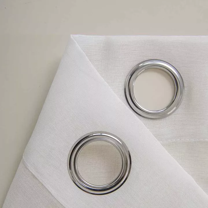 Beauty Home Κουρτίνα γάζα μονόχρωμη με 8 μεταλλικούς κρίκους Sharp Art 8448 140x270 Εκρού