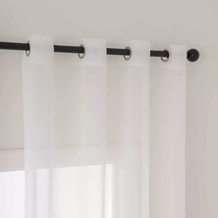 Beauty Home Κουρτίνα γάζα μονόχρωμη με 8 μεταλλικούς κρίκους Sharp Art 8448 140x270 Εκρού