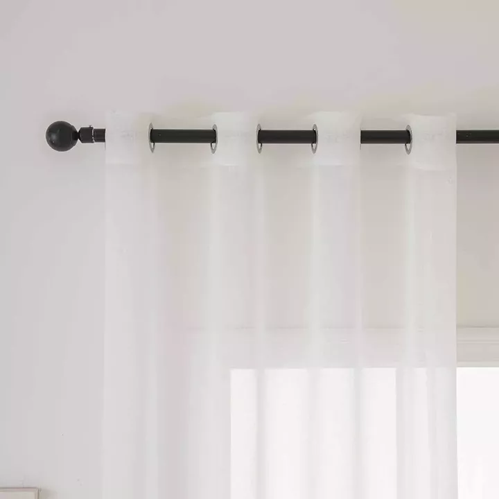 Beauty Home Κουρτίνα γάζα μονόχρωμη με 8 μεταλλικούς κρίκους Sharp Art 8448 140x270 Εκρού