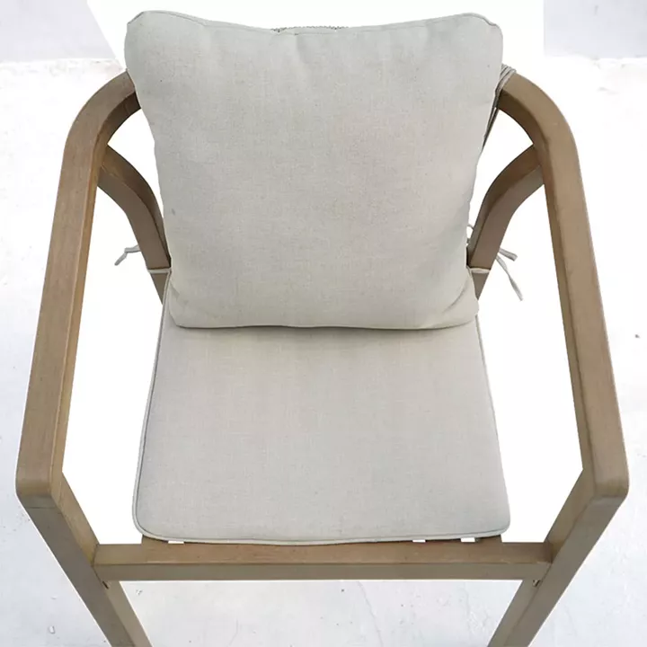 Πολυθρόνα Malibu II pakoworld μασίφ ξύλο ακακίας-ύφασμα σε φυσική-μπεζ απόχρωση 58x63x74εκ