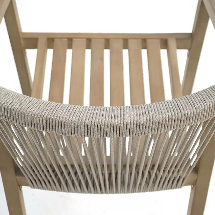 Πολυθρόνα Malibu II pakoworld μασίφ ξύλο ακακίας-ύφασμα σε φυσική-μπεζ απόχρωση 58x63x74εκ