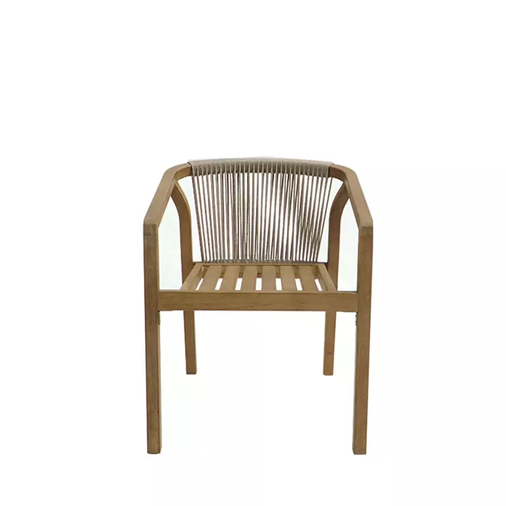 Πολυθρόνα Malibu II pakoworld μασίφ ξύλο ακακίας-ύφασμα σε φυσική-μπεζ απόχρωση 58x63x74εκ