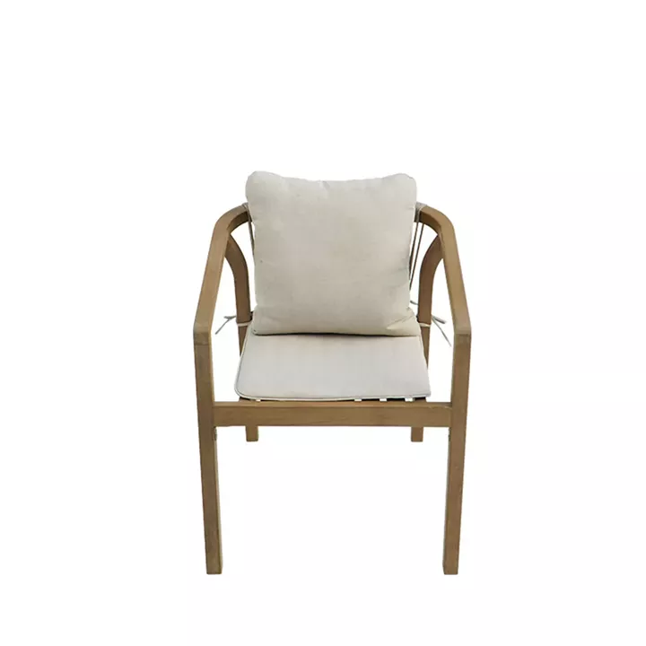 Πολυθρόνα Malibu II pakoworld μασίφ ξύλο ακακίας-ύφασμα σε φυσική-μπεζ απόχρωση 58x63x74εκ