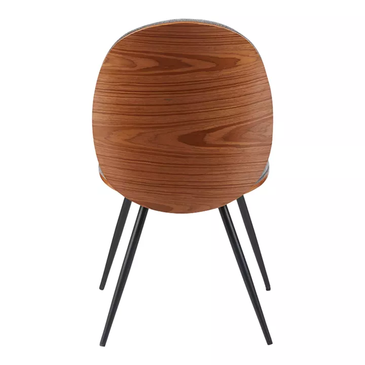 Καρέκλα Nerezy pakoworld σκελετός plywood με γκρι ύφασμα 57.5x48x88εκ