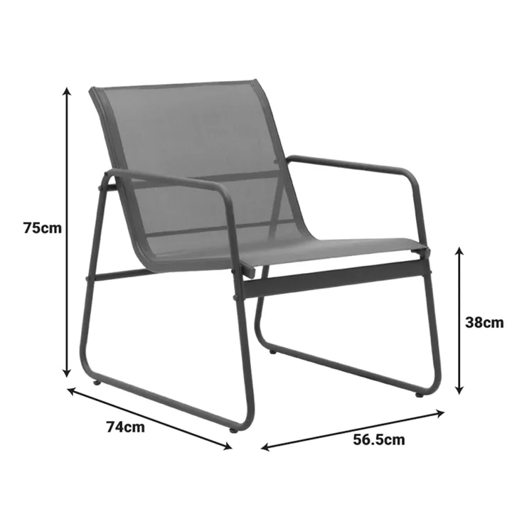 Outdoor living set Veranda pakoworld textilene-metal in anthracite color