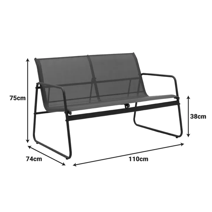 Outdoor living set Veranda pakoworld textilene-metal in anthracite color