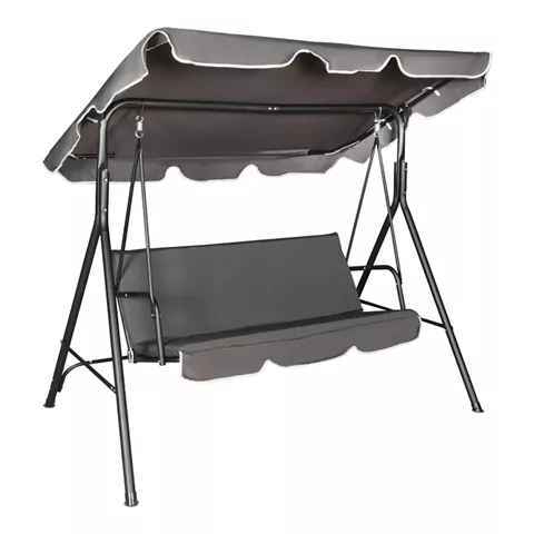 Garden swing Globo pakoworld black metal-anthracite fabric 170x110x153cm