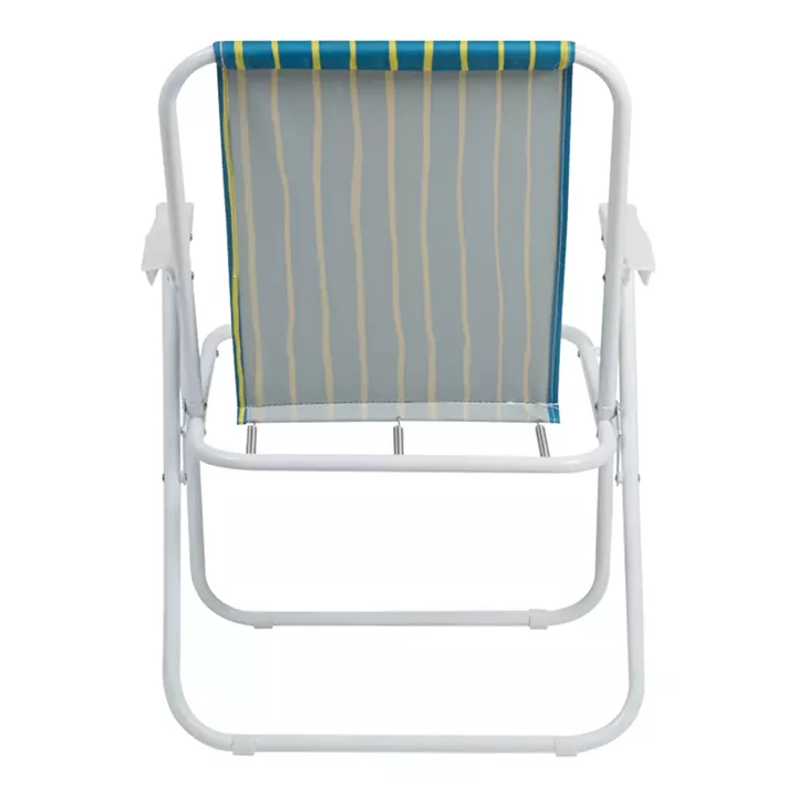 Καρεκλάκι παραλίας-camping Jette pakoworld πράσινο με κίτρινο ύφασμα-λευκό μέταλλο 53x56x73εκ