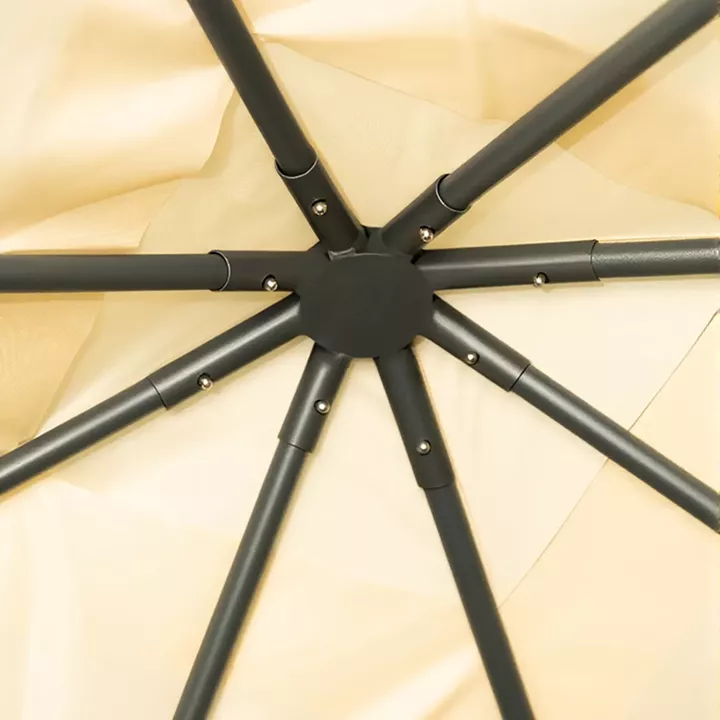 Apex gazebo pakoworld frame in black metal with beige fabric 2.5x2.5 m