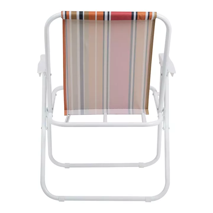 Καρεκλάκι παραλίας-camping Jette pakoworld ροζ ριγέ-λευκό μέταλλο 53x56x73εκ