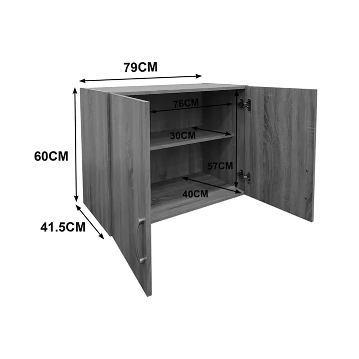 Six-door wardrobe with loft Athos I pakoworld sonoma-white 240x42x240cm