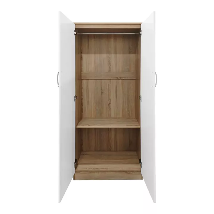 Six-door wardrobe with loft Athos I pakoworld sonoma-white 240x42x240cm