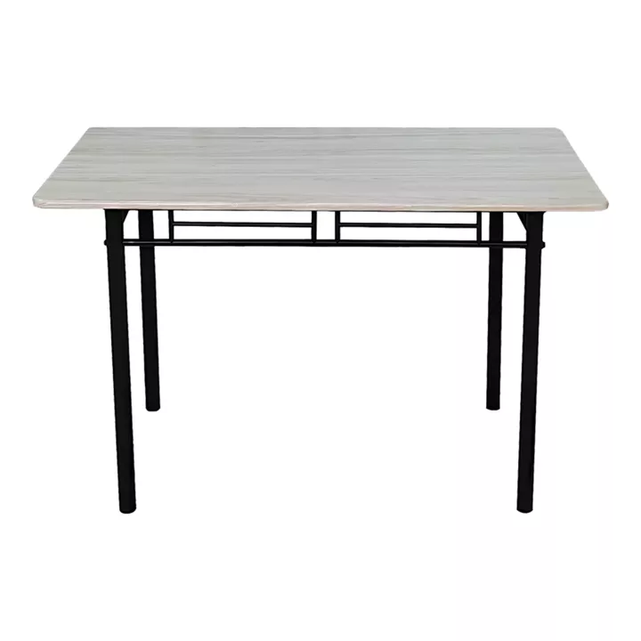 Τραπεζαρία Roza pakoworld σετ 5τμχ mdf sonoma με μεταλλικό μαύρο πόδι 120x65x75εκ