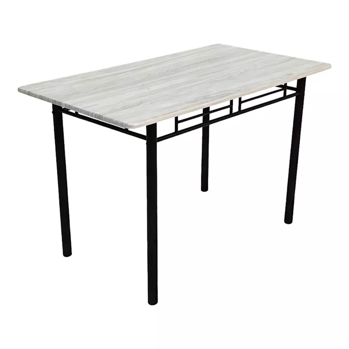 Τραπεζαρία Roza pakoworld σετ 5τμχ mdf sonoma με μεταλλικό μαύρο πόδι 110x60x75εκ