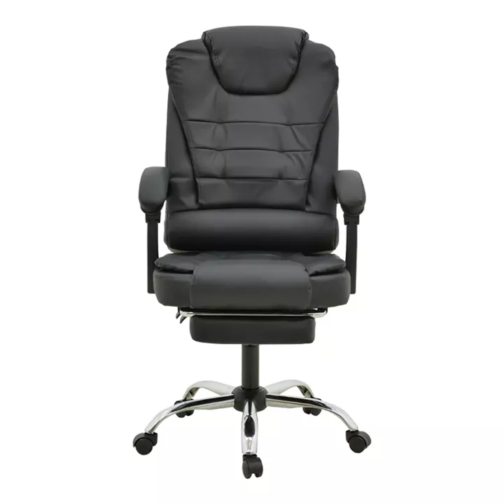 Καρέκλα γραφείου διευθυντή με υποπόδιο και μηχανισμό massage Volter pakoworld pu μαύρο 62x70x110εκ