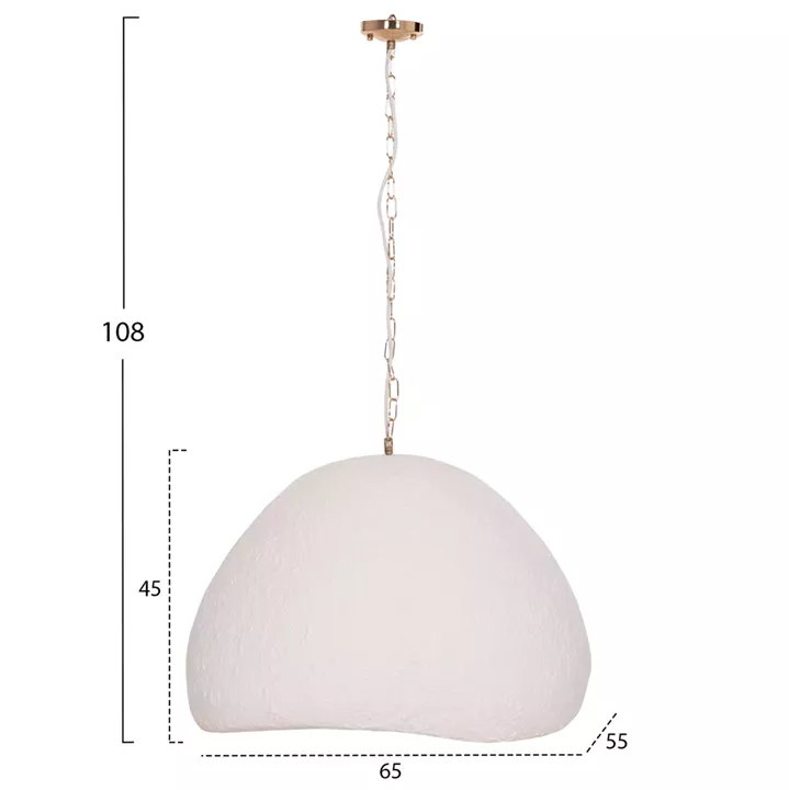 ΦΩΤΙΣΤΙΚΟ ΟΡΟΦΗΣ ΚΡΕΜΑΣΤΟ JAYLEN HM4703.02L FIBER CEMENT ΛΕΥΚΟ 65x55x45Υεκ.