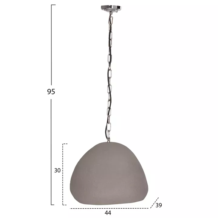 ΦΩΤΙΣΤΙΚΟ ΟΡΟΦΗΣ ΚΡΕΜΑΣΤΟ JAYLEN HM4703.03S FIBER CEMENT ΓΚΡΙ 44x39x30Υεκ.