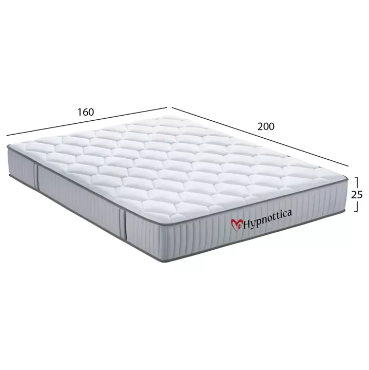 MATTRESS KING-SIZE HYPNOTTICA HM748.06 POCKET SPRINGS--WHITE 160x200x25Hcm