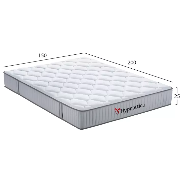 MATTRESS DOUBLE HYPNOTTICA HM748.05 POCKET SPRINGS--WHITE 150x200x25Hcm