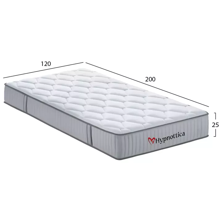 MATTRESS SEMI-DOUBLE HYPNOTTICA HM748.02 POCKET SPRINGS--WHITE 120x200x25Hcm
