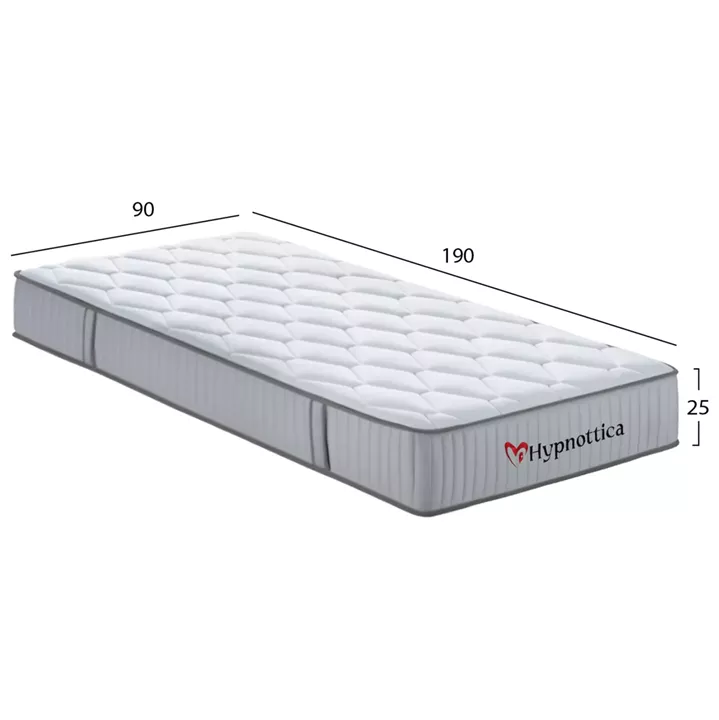 MATTRESS SINGLE HYPNOTTICA HM748.01 POCKET SPRINGS--WHITE 90x190x25Hcm
