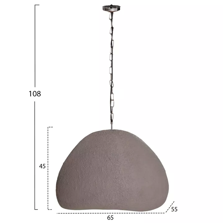 ΦΩΤΙΣΤΙΚΟ ΟΡΟΦΗΣ ΚΡΕΜΑΣΤΟ JAYLEN HM4703.03L FIBER CEMENT ΓΚΡΙ 65x55x45Υεκ.