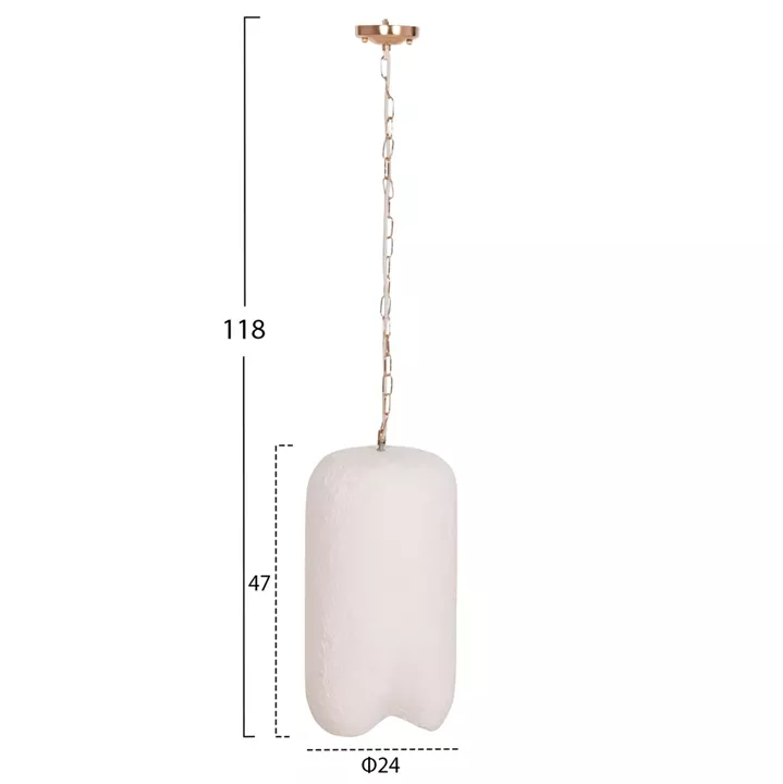 ΦΩΤΙΣΤΙΚΟ ΟΡΟΦΗΣ ΚΡΕΜΑΣΤΟ LOGKY HM4704.02S--FIBER CEMENT ΛΕΥΚΟ Φ24x47Υεκ