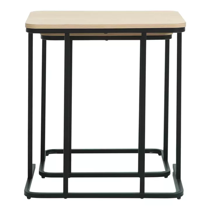 Dunest pakoworld side tables in natural shade-black metal legs 54x40x60cm