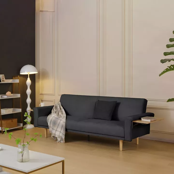 Sofa-bed Flexo pakoworld anthracite fabric 220x84.5x82cm