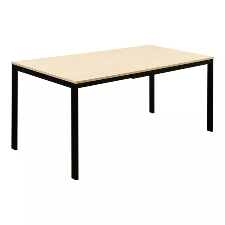 Extento pakoworld extendable table in natural color with black metal legs 120-180x74x75cm